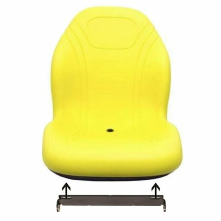 AFTERMARKET Skid Steer Yellow Bucket Seat Fits John Deere 240 250 315 328D 332 7775 ETC SEQ90-0437